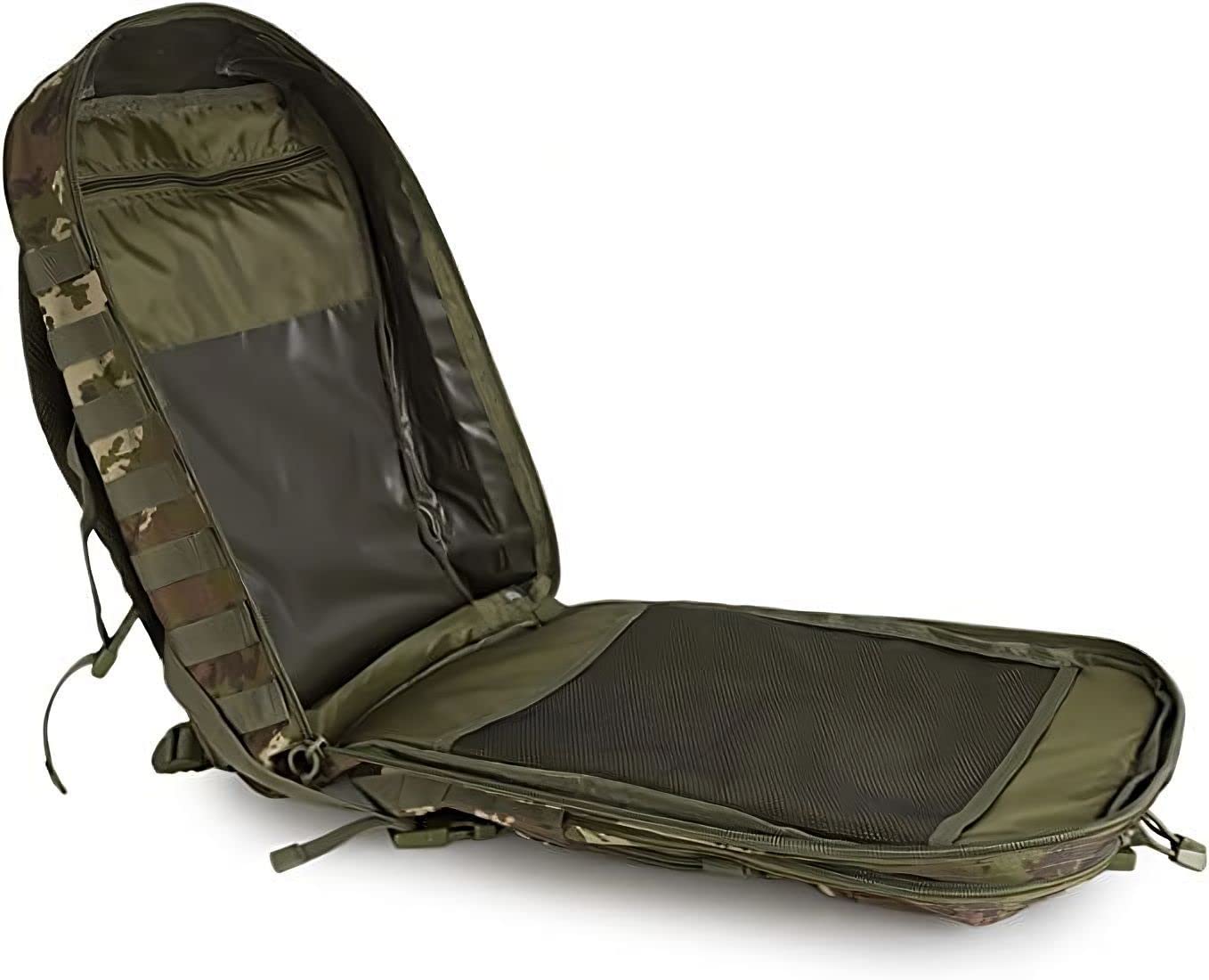 Zaino Vegetato Italiano Militare Mil-Tec 42 Litri per Caccia, Trekking, Escursioni, Compreso Toppa Italia e Penna Tattica