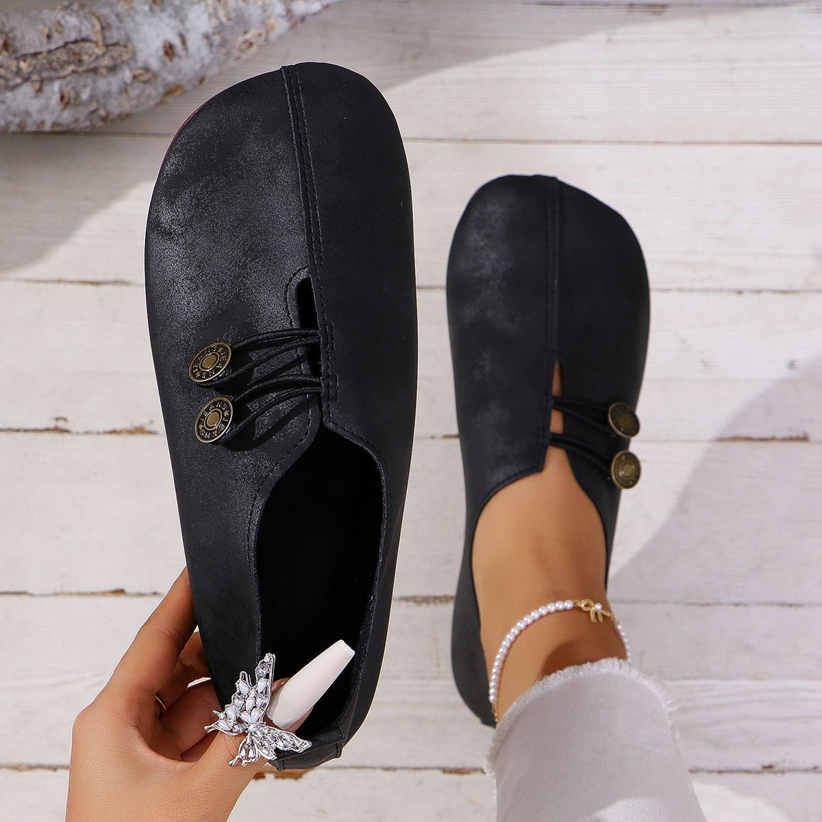 Sandali Donna Estivi Bassi a Punta Quadrata Slip-On Moda Comodi e Leggeri