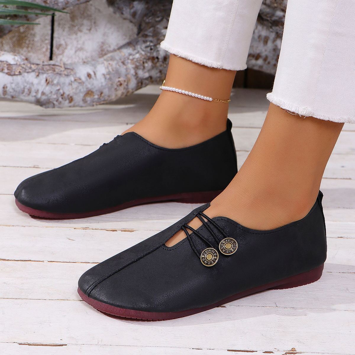 Sandali Donna Estivi Bassi a Punta Quadrata Slip-On Moda Comodi e Leggeri